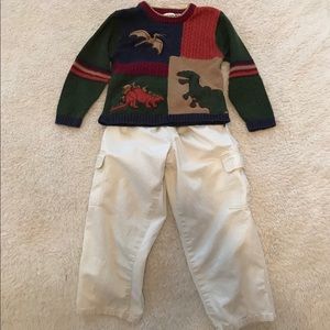 Dinosaur Sweater & Wes & Willy Cargo Pants Bundle